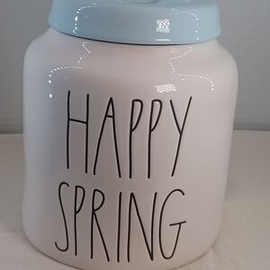 Rae Dunn Happy Spring Ceramic Canister Or Cookie Jar. Easter. Spring.